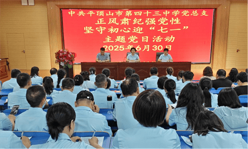 正风肃纪强党性 守廉笃行担使命  ——平顶山市第四十三中学开展庆“七一”系列党建活动